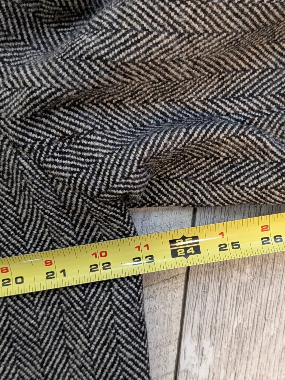 BR Herringbone Wool Italian Shearling Collar Coat XL Y2K Heritage Old Money EUC - Picture 15 of 17